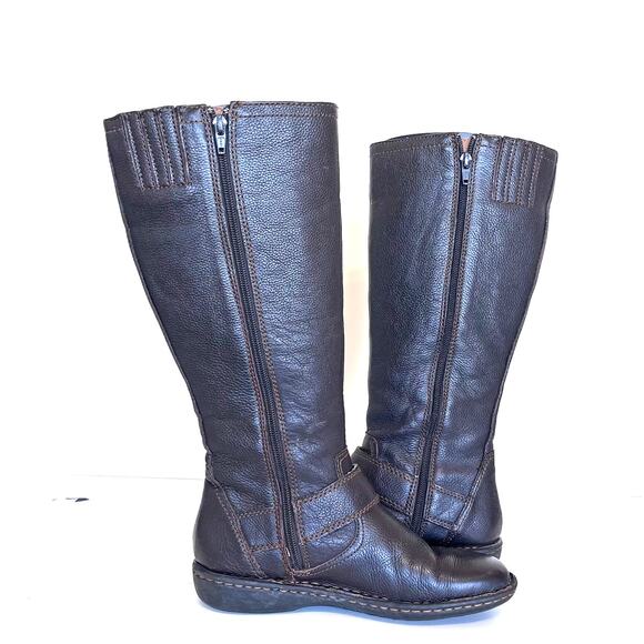 BOC Born Womens Boots Size 38 US 7 Brown Leather Knee High Riding Buckle Comfort - Picture 6 of 12